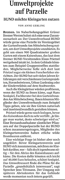 Umweltprojekte auf Parzelle, WK 07.02.2022