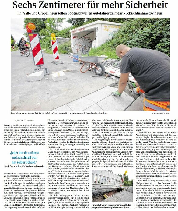 Sechs Zentimeter mehr Sicherheit - WK 28.07.2022